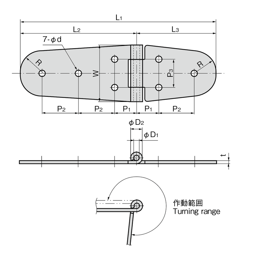 B-1031-11 ステンレス リーフヒンジ