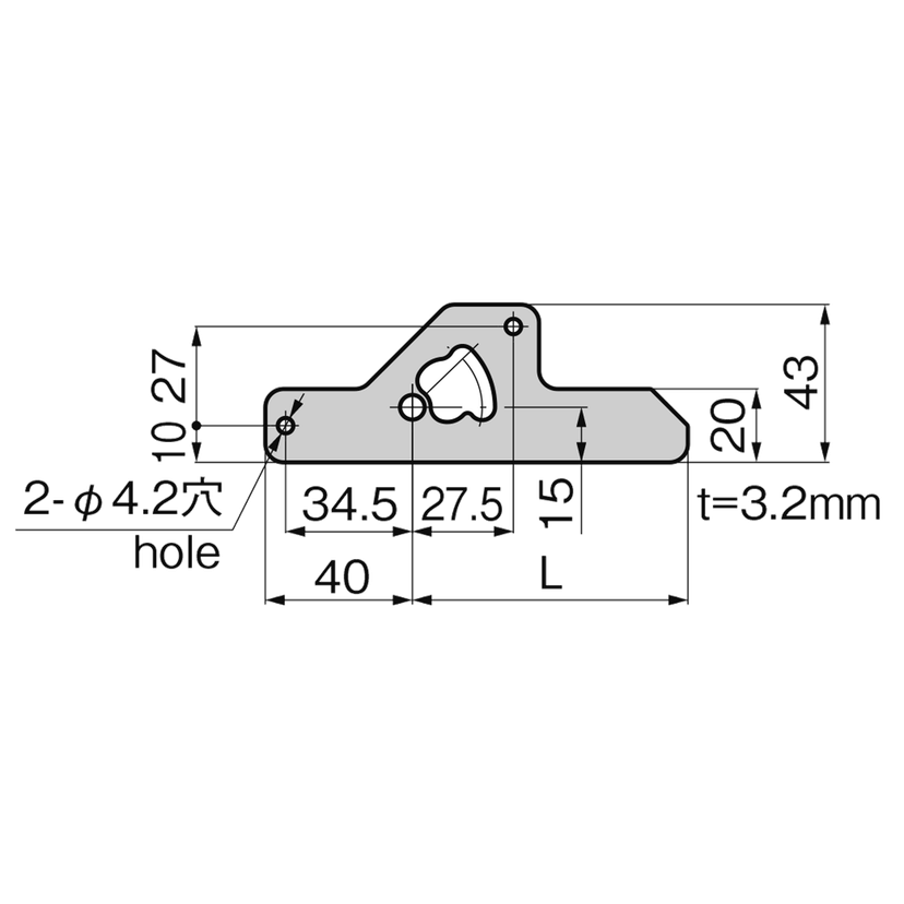 AC-25-AB-1-LONG 平面ハンドルカジリ防止用止め金