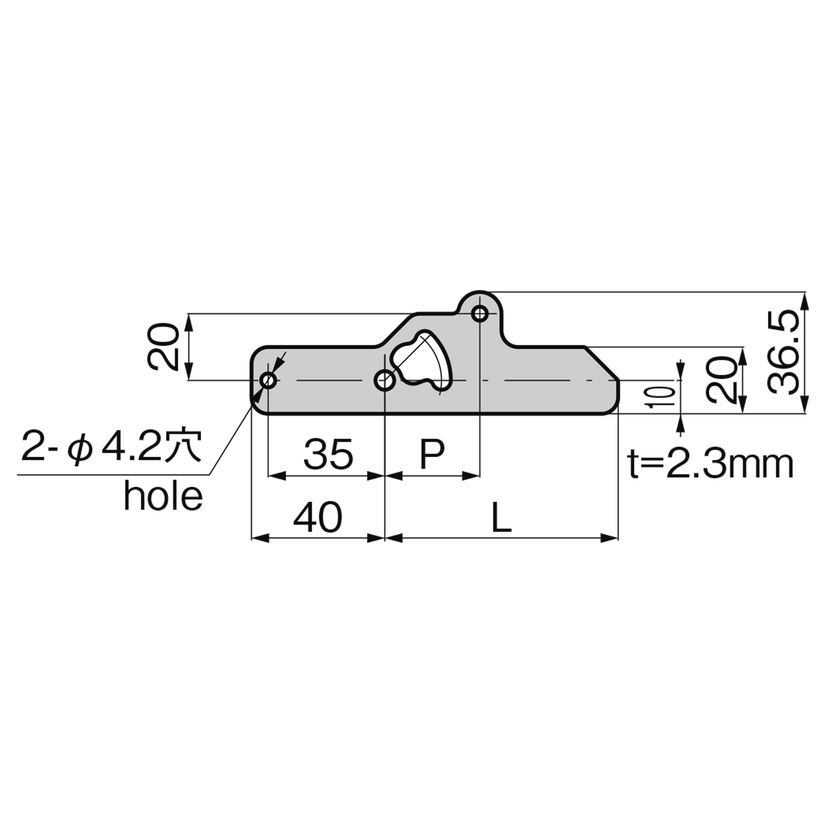 AC-25-AB-2-LONG 平面ハンドルカジリ防止用止め金