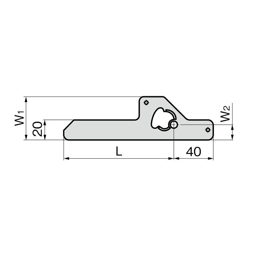 AC-25-U-1-LONG-L 平面ハンドルカジリ防止用止め金