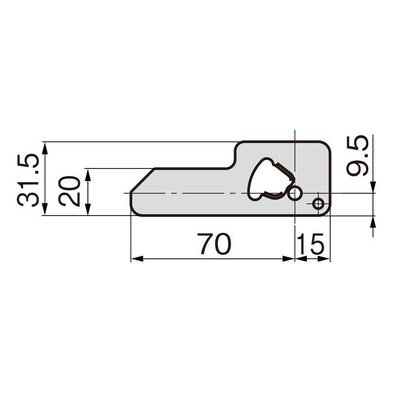 AC-25-U-3-160L 平面ハンドルカジリ防止用止め金