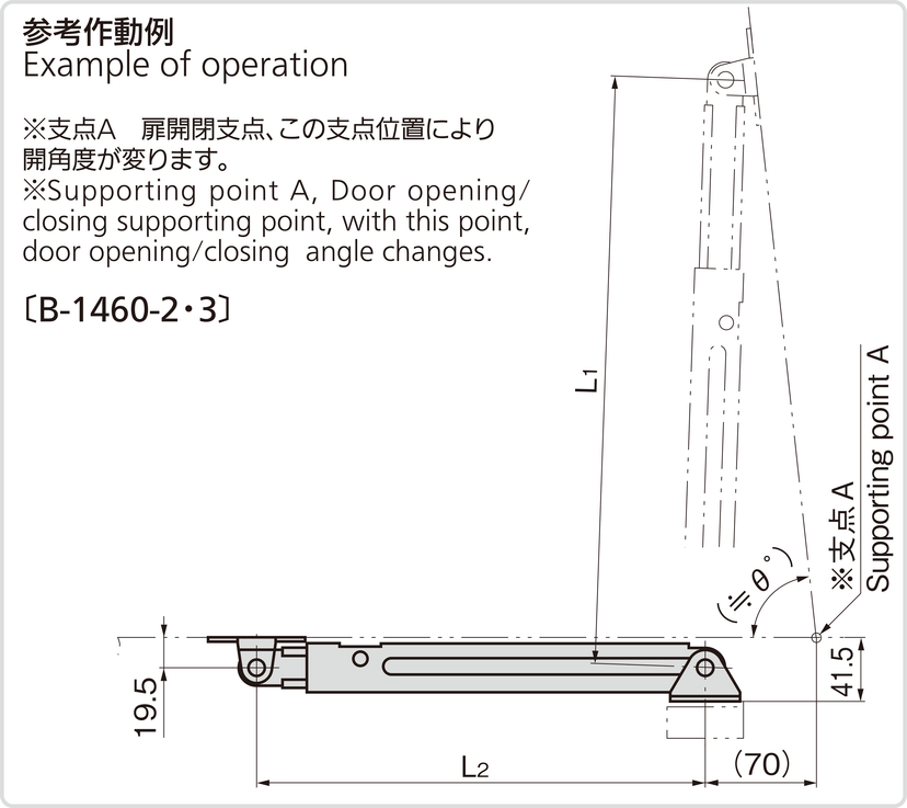 B-1460-2 ステンレス 天蓋用ワンタッチステー