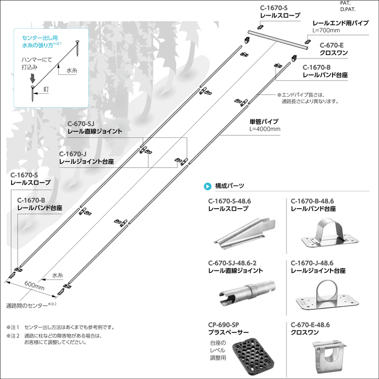 486-system 単管パイプレールシステム［φ48.6レール］